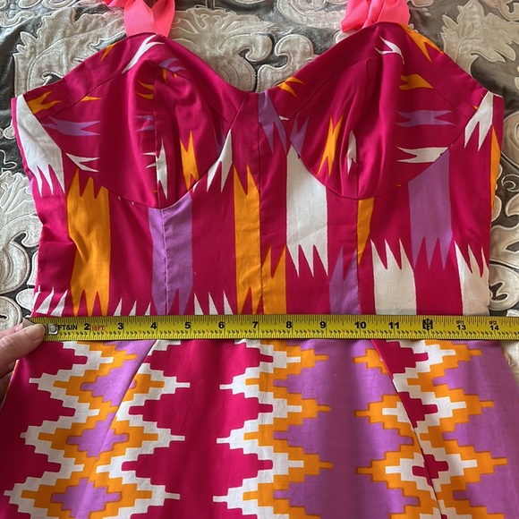 True Fond Ghana Colorful Zig Zag Print Dress with Bows & Tulle - Picture 10 of 16